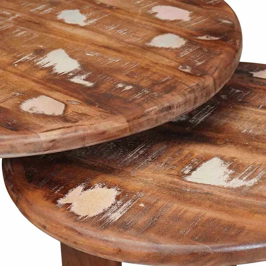 Tables basses gigognes 2 pcs Multicolore Bois massif recyclé - 7