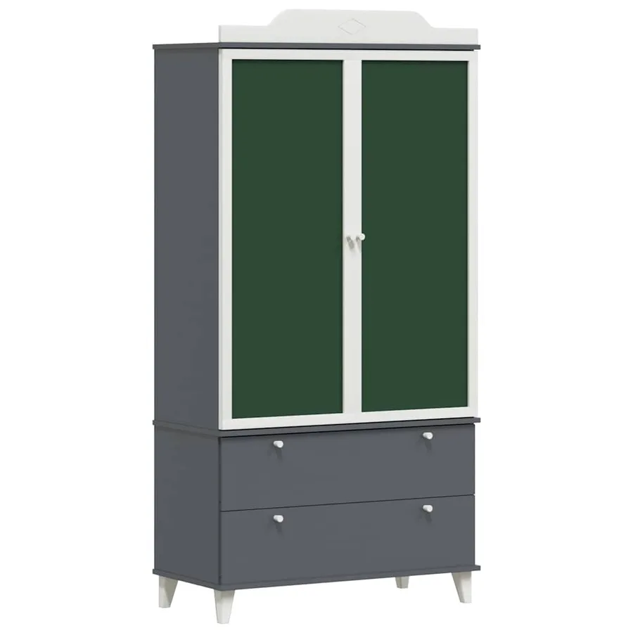 Armoire Tableau Noir ROROS Gris et blanc 90 x 45 x 180 cm - 2