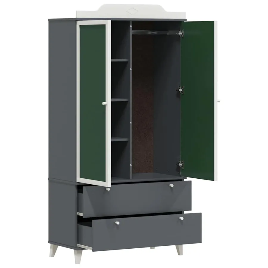 Armoire Tableau Noir ROROS Gris et blanc 90 x 45 x 180 cm - 5