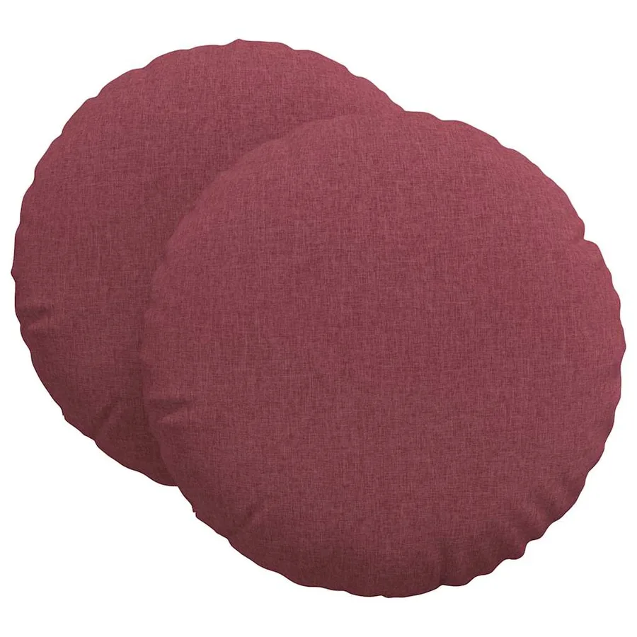 Coussins de siège 2 pcs Bordeaux Ø60 x 21 cm tissu - 2