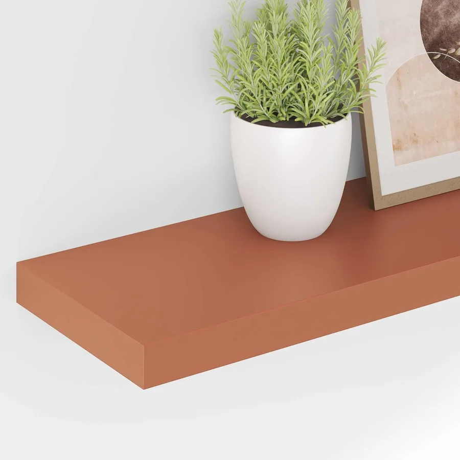 Étagère Murale 2 pcs Rouge 80 x 23,5 x 4 cm Bois d'ingénierie - 5