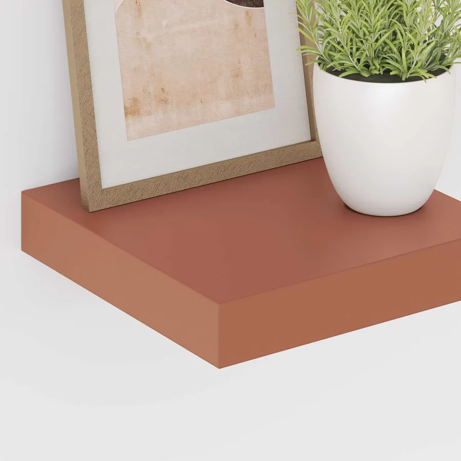 Étagère Murale 2 pcs Rouge 23 x 23,5 x 4 cm Bois d'ingénierie - 4