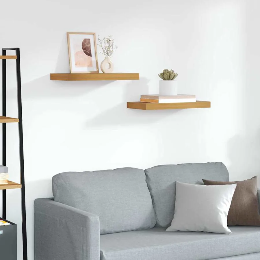 Étagère Murale 2 pcs Marron 50 x 23 x 4 cm Bois d'ingénierie
