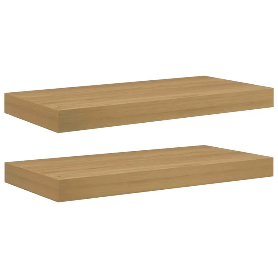 Étagère Murale 2 pcs Marron 50 x 23 x 4 cm Bois d'ingénierie - 2