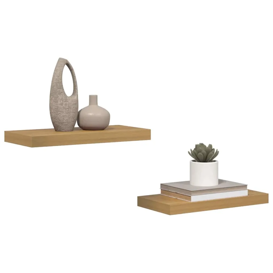 Étagère Murale 2 pcs Marron 50 x 23 x 4 cm Bois d'ingénierie - 3