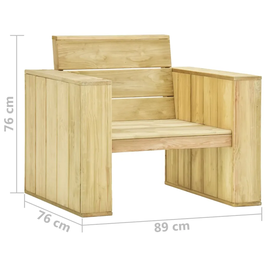 Chaise de jardin 89x76x76 cm Bois de pin imprégné - 6