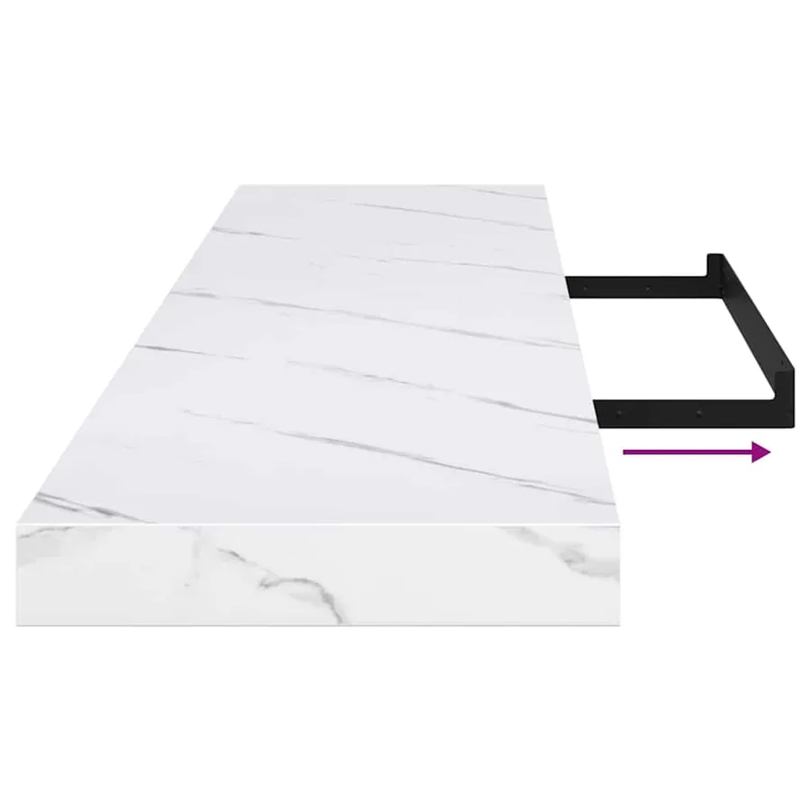 Étagère Murale 4 pcs Marbre blanc 120 x 23,5 x 4 cm - 13