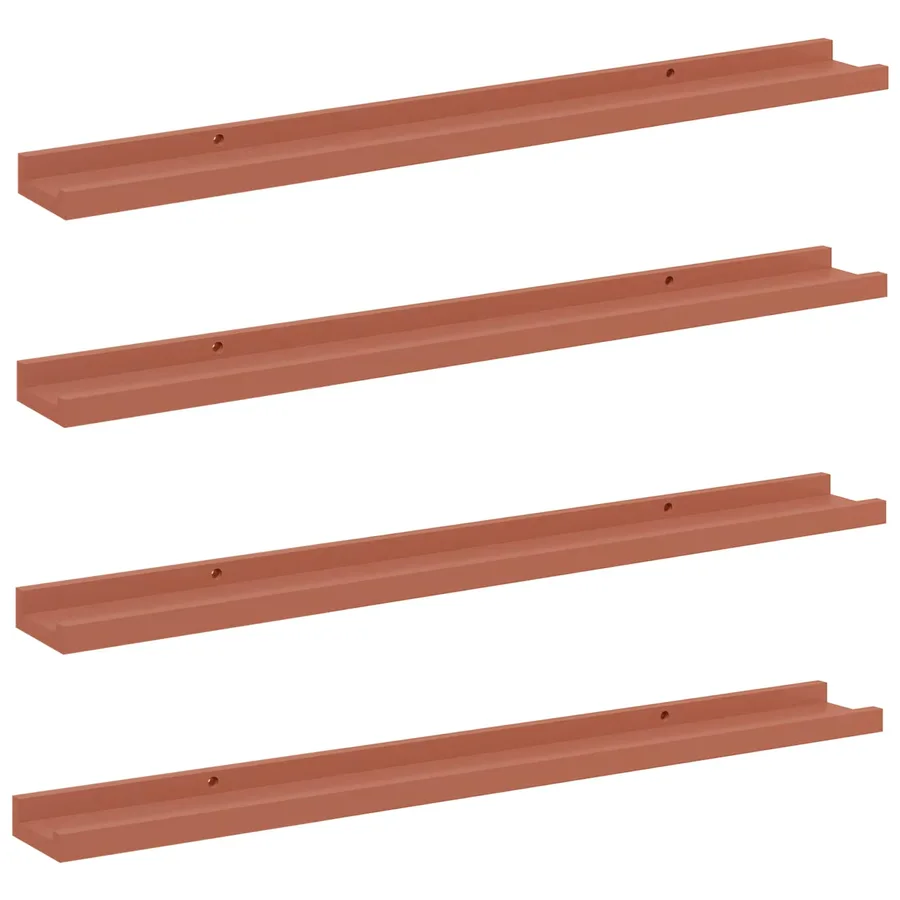 Étagère Murale Montage mural 4 pcs Rouge 80 x 9 x 3 cm - 2
