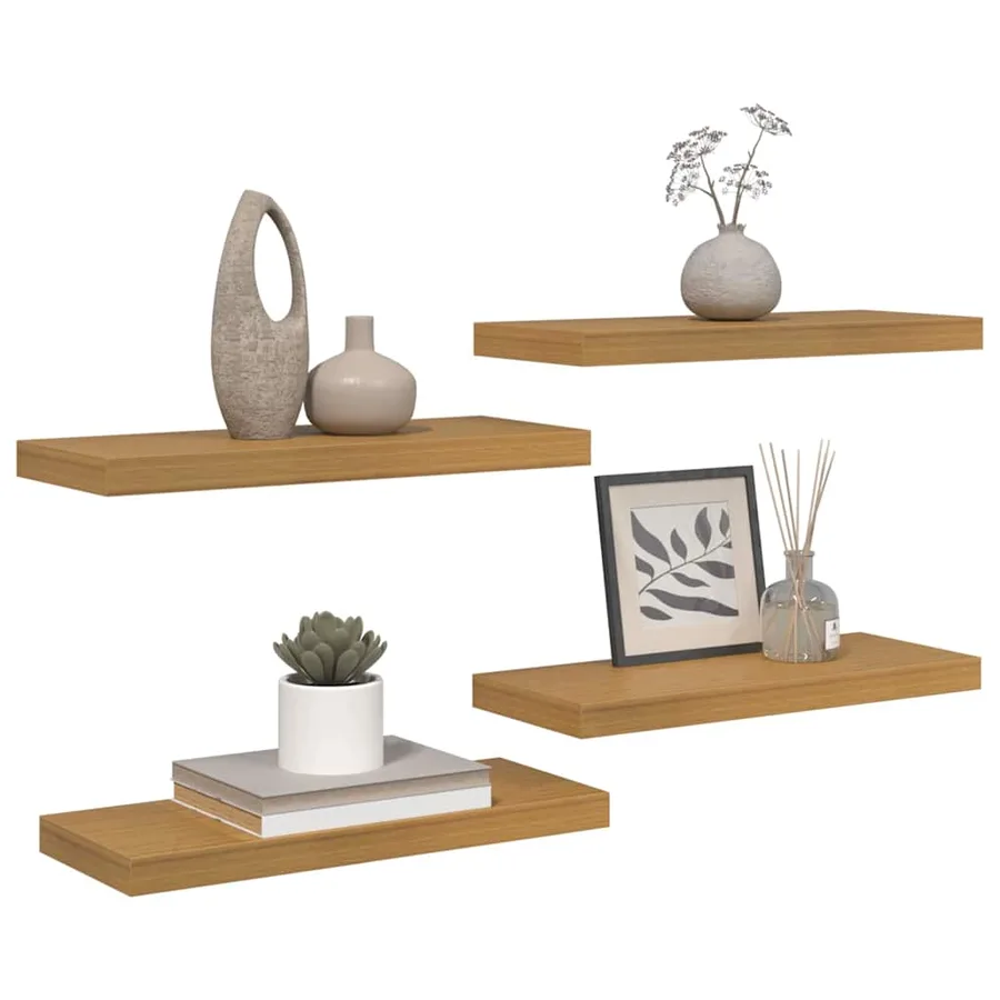 Étagère Murale 4 pcs Beige 60 x 23 x 4 cm Bois d'ingénierie - 3