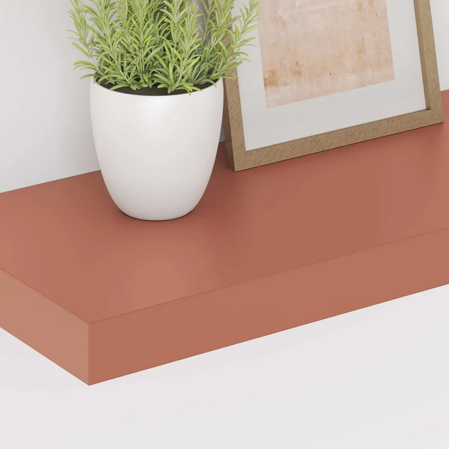 Étagère Murale 2 pcs Rouge 50 x 23 x 4 cm Bois d'ingénierie - 5