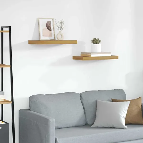 Étagère Murale 2 pcs Beige 50 x 23 x 4 cm Bois d'ingénierie