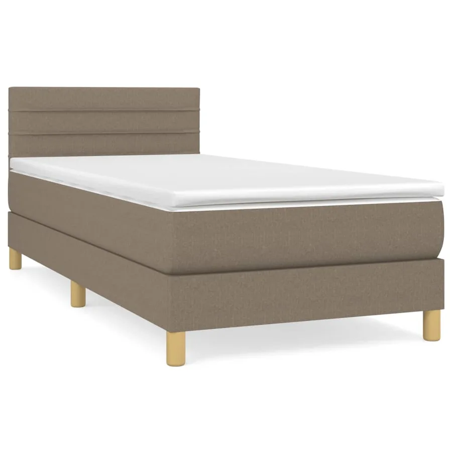 Sommier à lattes de lit avec matelas Taupe 90x200 cm Tissu - 2