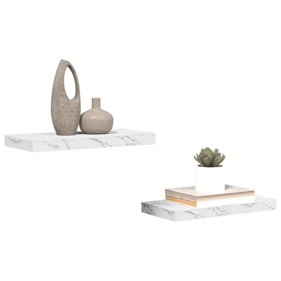 Étagère Murale 2 pcs Marbre blanc 50 x 23,5 x 4 cm - 3