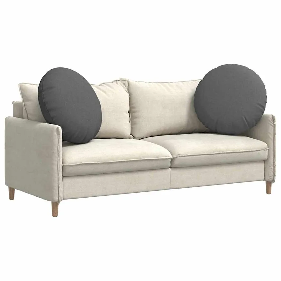 Coussins de siège 2 pcs Gris foncé Ø60 x 21 cm tissu - 3