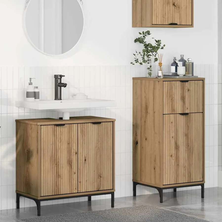 Ensemble de mobilier de salle de bain 2 pc Chêne artisanal