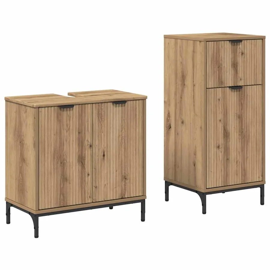 Ensemble de mobilier de salle de bain 2 pc Chêne artisanal - 2