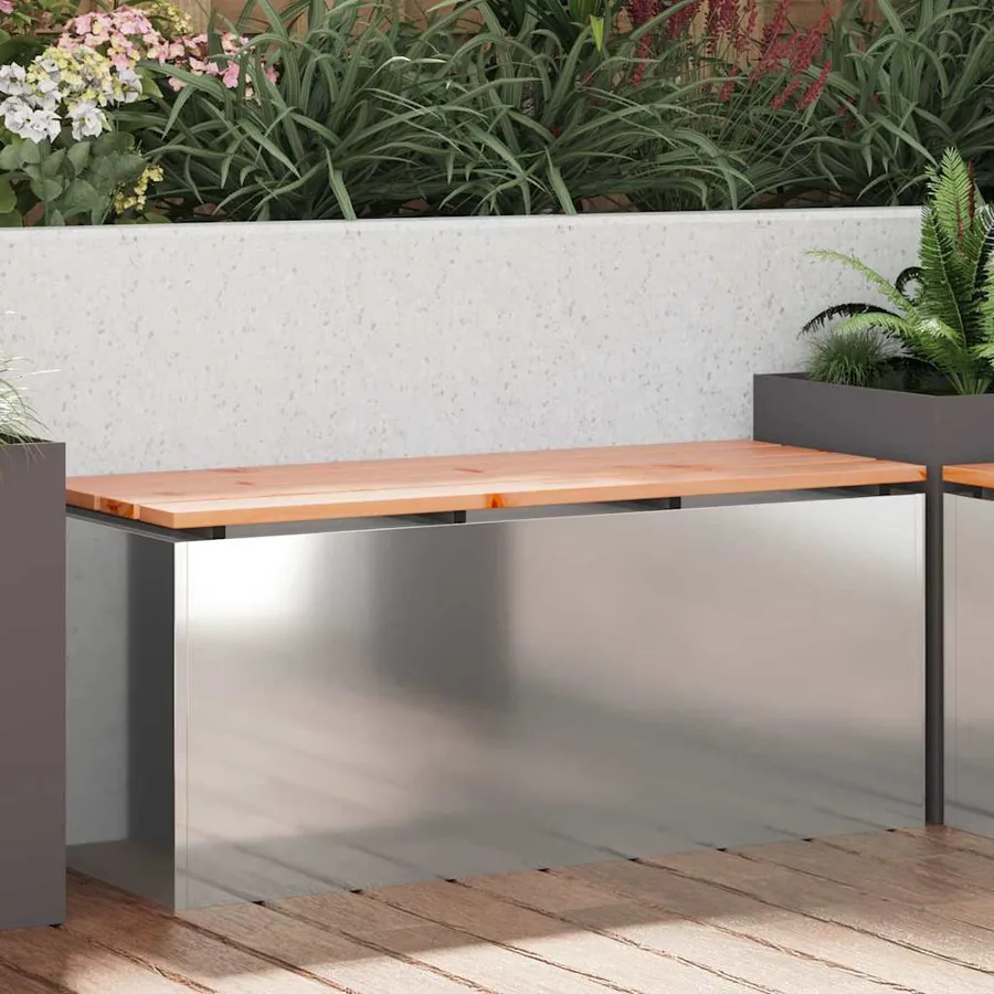 Banc de jardin Argent 100 x 40 x 43 cm Acier galvanisé