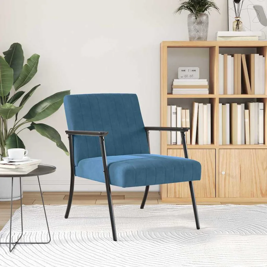 fauteuil Bleu 59 x 75 x 78 cm Velours - 3