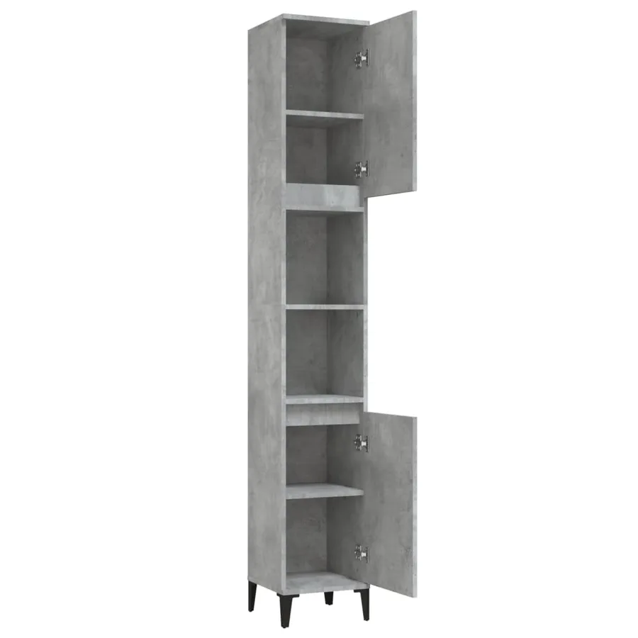 Armoire de salle de bain gris béton 30x30x190 cm - 6