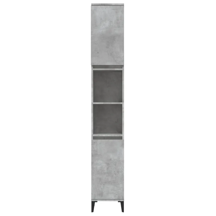 Armoire de salle de bain gris béton 30x30x190 cm - 7