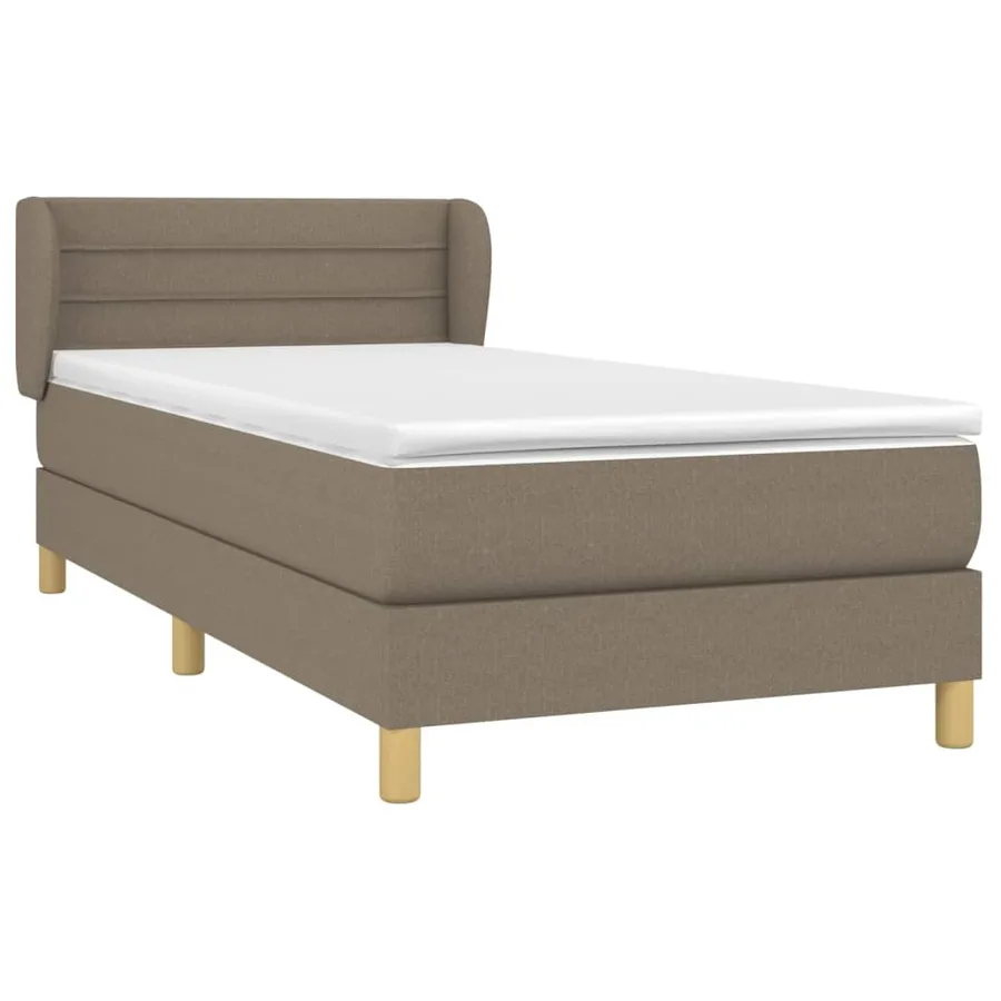 Sommier à lattes de lit avec matelas Taupe 90x190 cm Tissu - 3