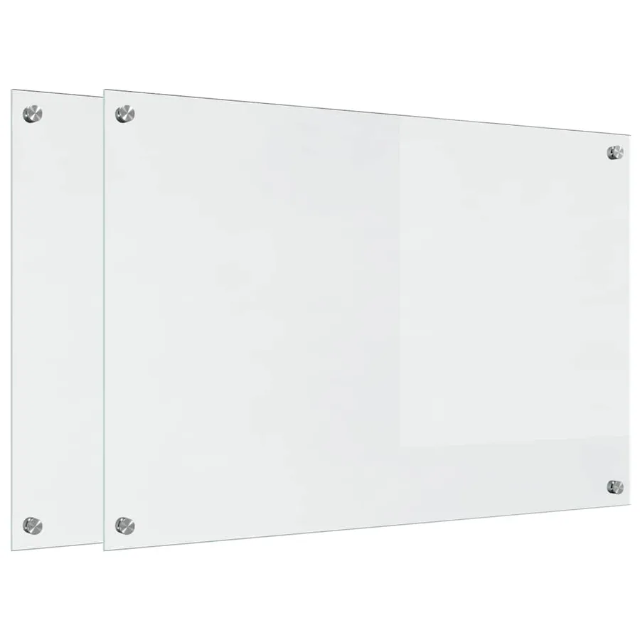 Crédence de cuisine 2 pcs Transparent 90 x 60 cm verre trempé - 2