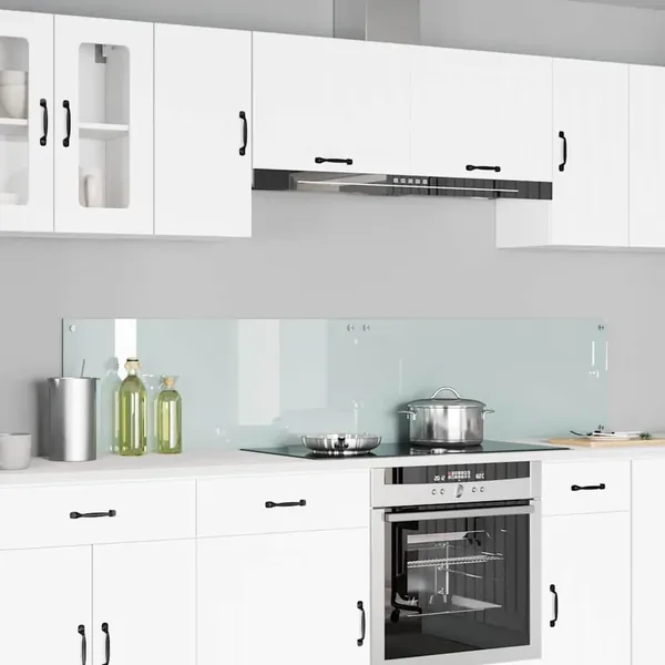 Crédence de cuisine 2 pcs Blanc 100 x 40 cm verre trempé