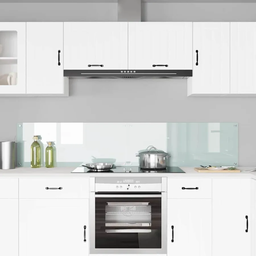 Crédence de cuisine 2 pcs Blanc 100 x 40 cm verre trempé - 3
