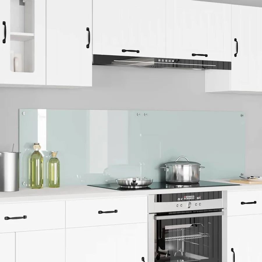 Crédence de cuisine 2 pcs Blanc 90 x 50 cm verre trempé