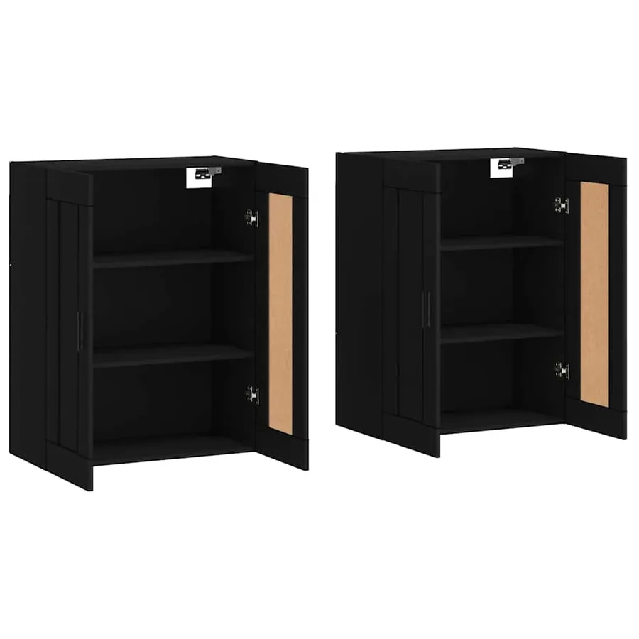 Armoires murales 2 pcs noir bois d'ingénierie - 4