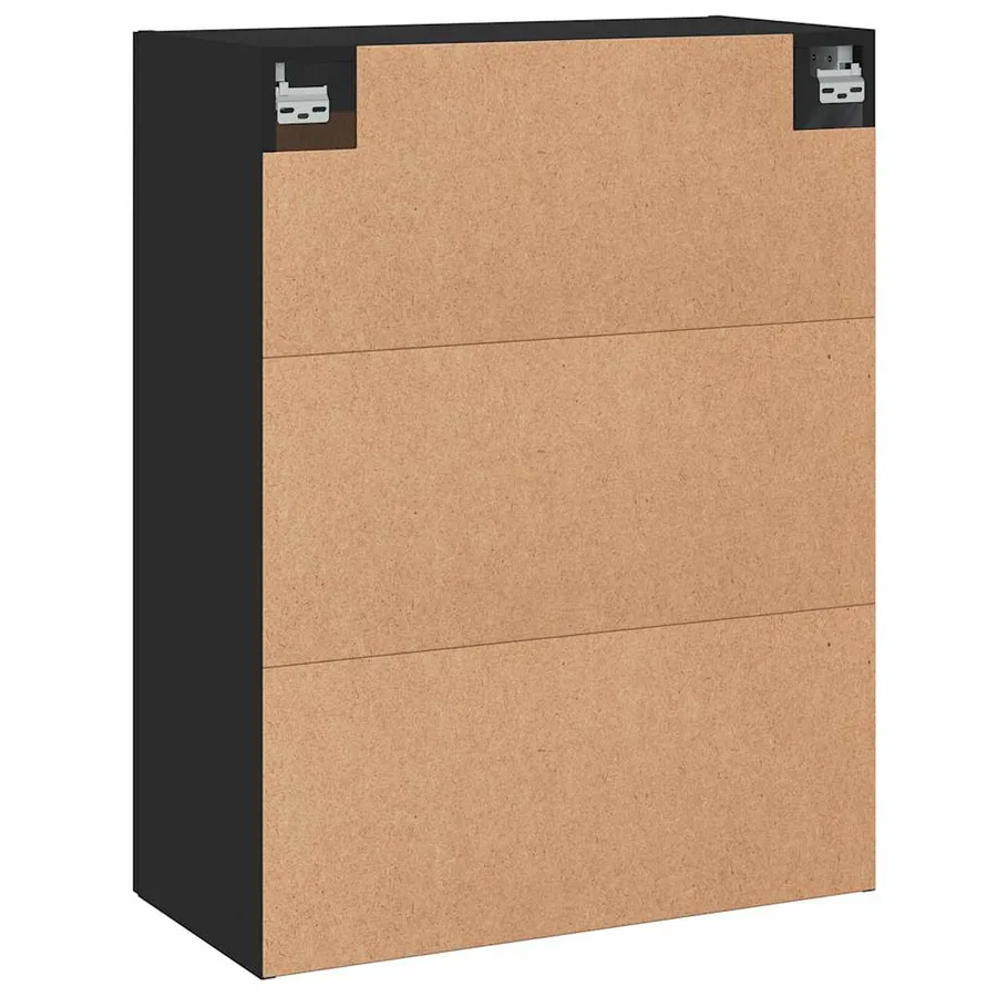 Armoires murales 2 pcs noir bois d'ingénierie - 8