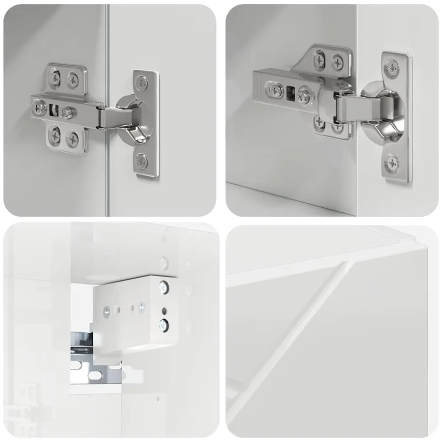 Ensemble de mobilier de salle de bain 4 pcs Blanc brillant - 8