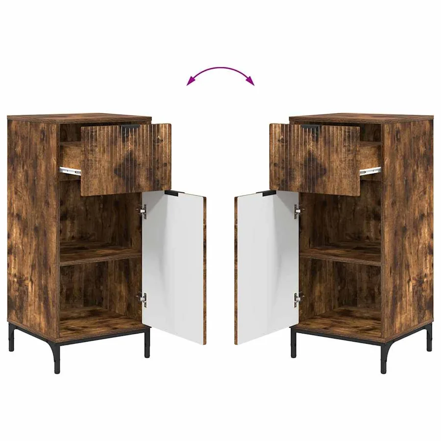 Ensemble de mobilier de salle de bain 2 pcs Chêne fumé - 8