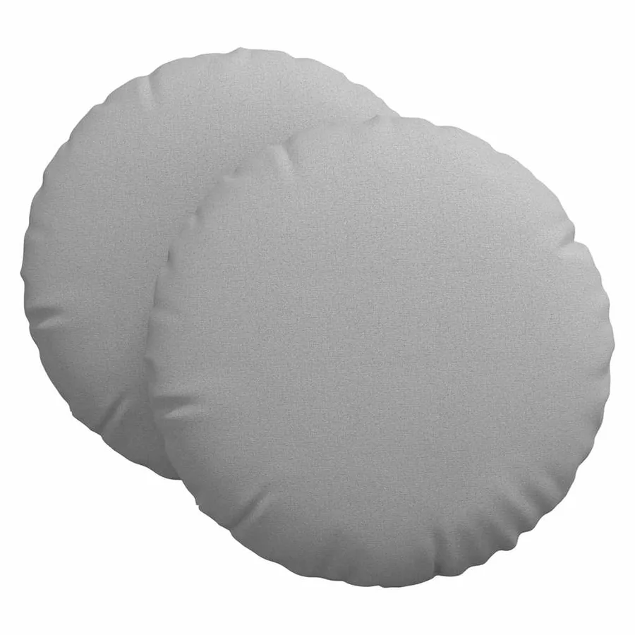 Coussins de siège 2 pcs Gris nuage Ø60 x 21 cm tissu - 2