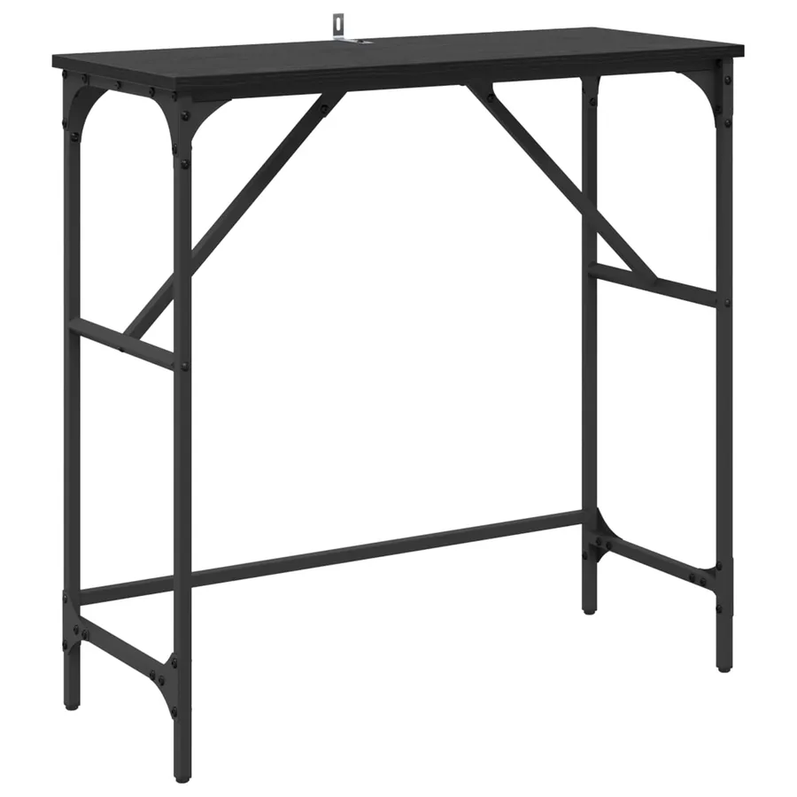 Table console Chêne noir 75 x 32 x 75 cm Bois d'ingénierie - 2