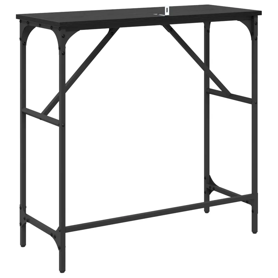 Table console Chêne noir 75 x 32 x 75 cm Bois d'ingénierie - 7