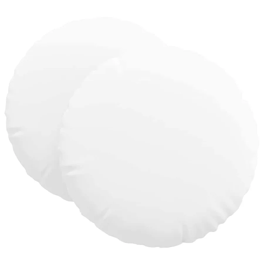 Coussins de siège 2 pcs Blanc Ø60 x 21 cm tissu - 2