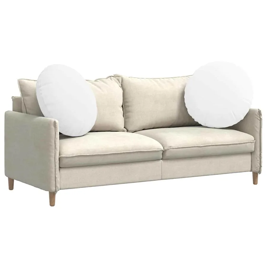 Coussins de siège 2 pcs Blanc Ø60 x 21 cm tissu - 3