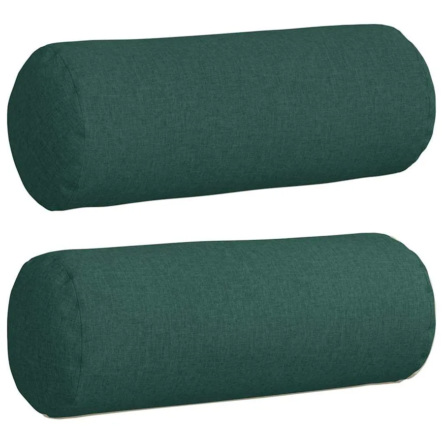 Coussins d'accent 2 pcs Vert foncé Ø 25 x 70 cm tissu - 2
