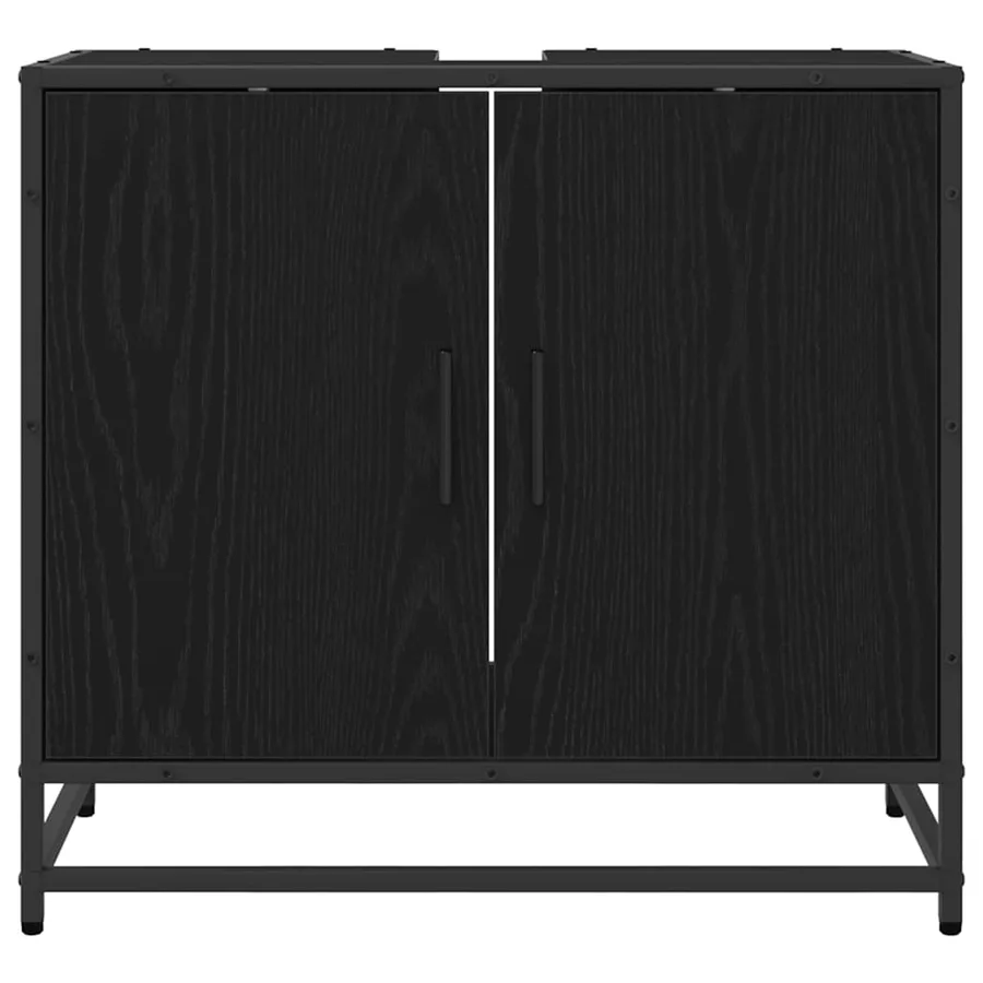 Meuble de Lavabo de Salle de Bain Chêne noir 65 x 33 x 60 cm - 6