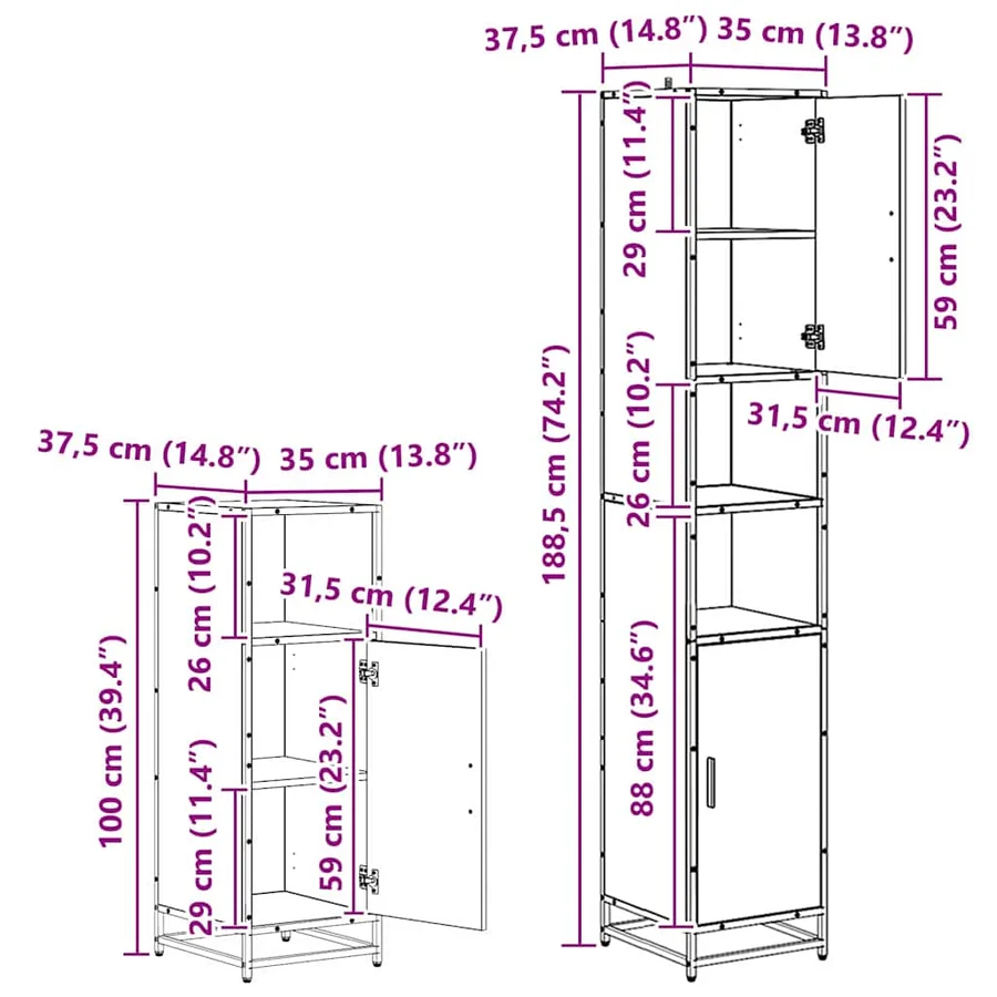 Ensemble de mobilier de salle de bain 4 pcs Chêne noir - 20