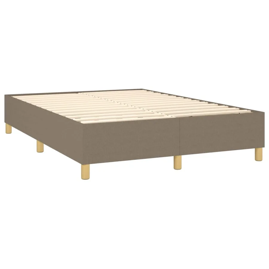 Sommier à lattes de lit matelas et LED Taupe 140x200 cm Tissu - 5