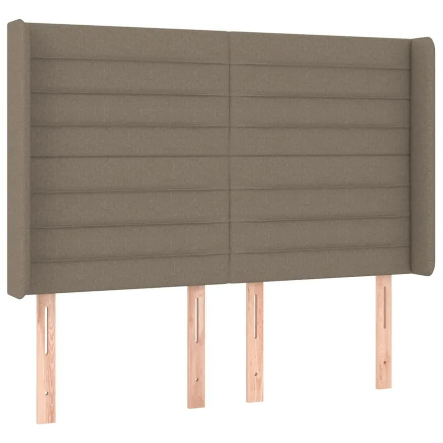 Sommier à lattes de lit matelas et LED Taupe 140x200 cm Tissu - 7