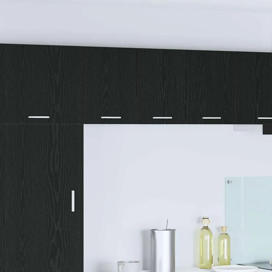 Armoire suspendue Chêne noir et Blanc 30 x 31 x 40 cm