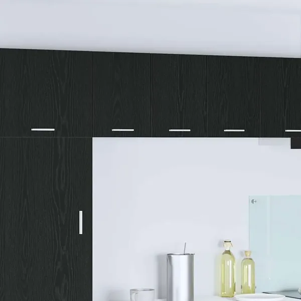 Armoire suspendue Chêne noir et Blanc 30 x 31 x 40 cm