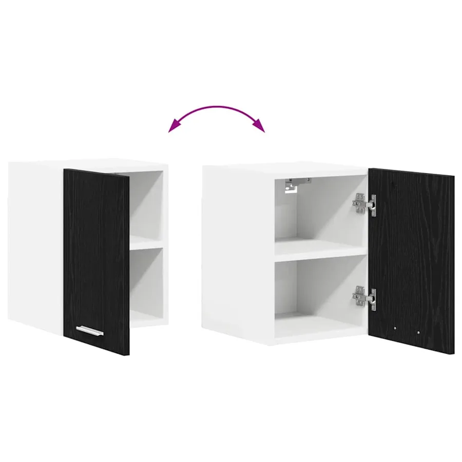 Armoire suspendue Chêne noir et Blanc 30 x 31 x 40 cm - 11