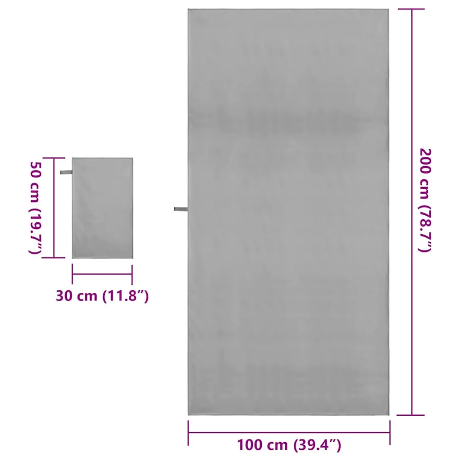 Set de serviettes de sport 2 pcs Gris foncé tissu - 8