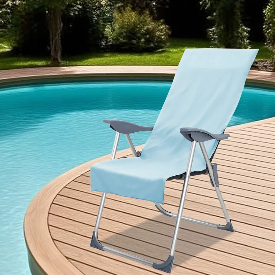 Serviettes de chaise d'extérieur 2 pcs Bleu 130 x 60 cm