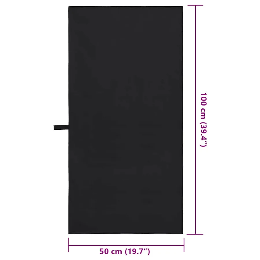 Serviettes de sport 2 pcs Noir 100 x 50 cm - 8