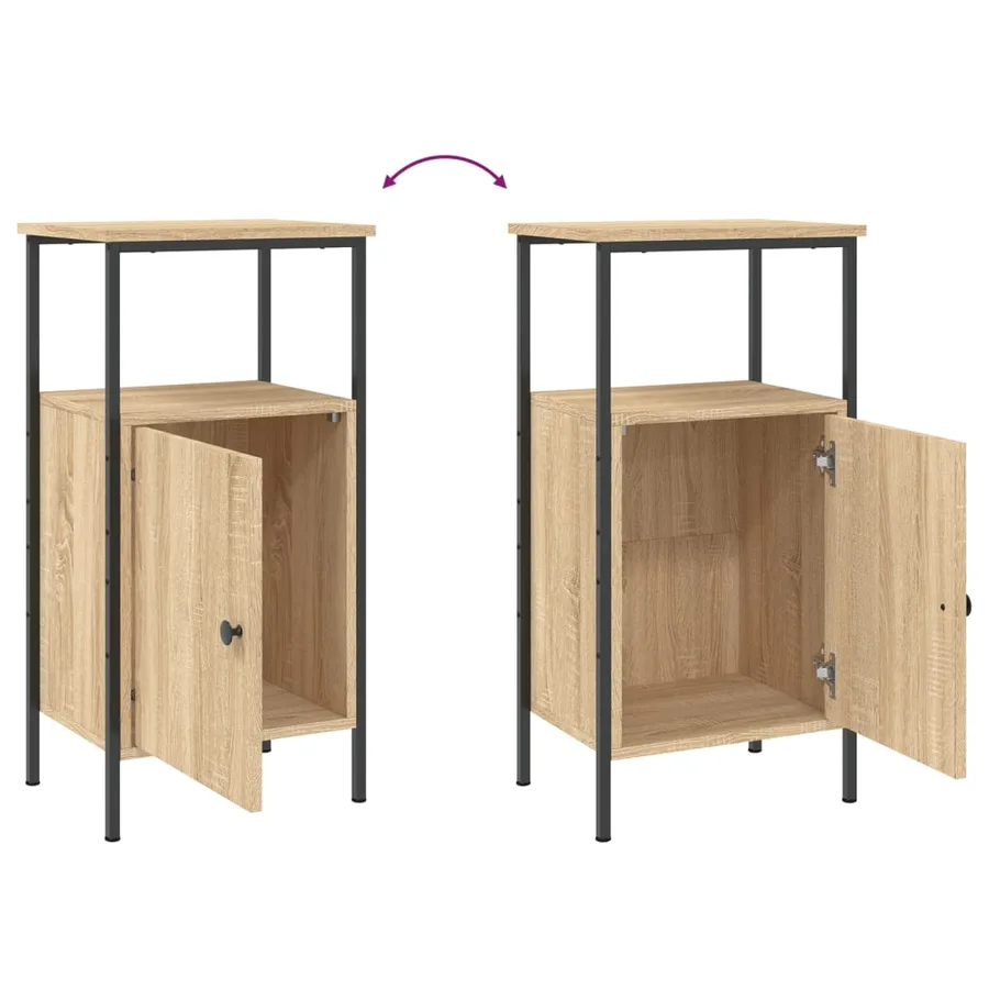 Tables de chevet 2 pcs chêne sonoma 41x31x80 cm bois ingénierie - 10